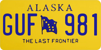 AK license plate GUF981