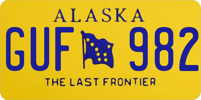 AK license plate GUF982