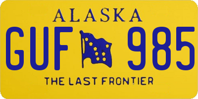 AK license plate GUF985