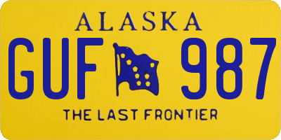 AK license plate GUF987