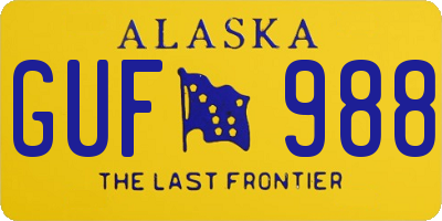 AK license plate GUF988