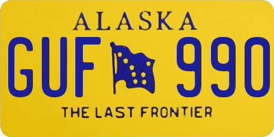 AK license plate GUF990