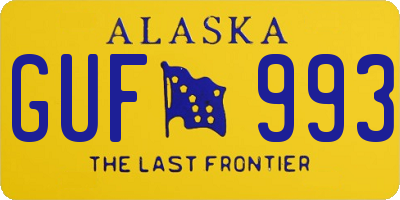 AK license plate GUF993