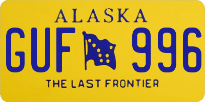 AK license plate GUF996