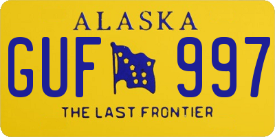 AK license plate GUF997