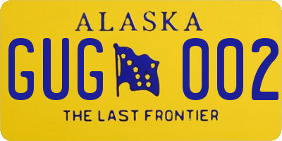 AK license plate GUG002