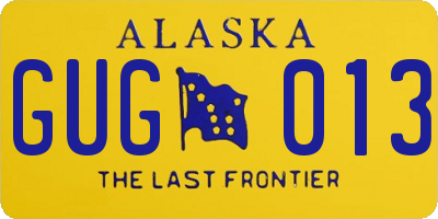 AK license plate GUG013