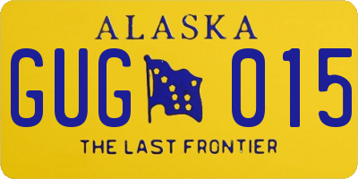 AK license plate GUG015