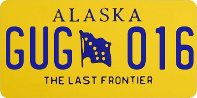 AK license plate GUG016
