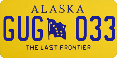 AK license plate GUG033