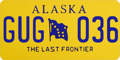 AK license plate GUG036