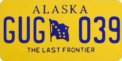 AK license plate GUG039