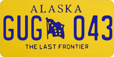 AK license plate GUG043