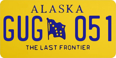 AK license plate GUG051