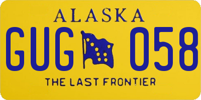 AK license plate GUG058