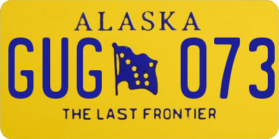 AK license plate GUG073