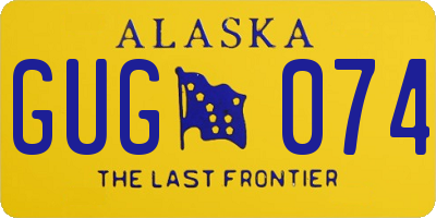 AK license plate GUG074