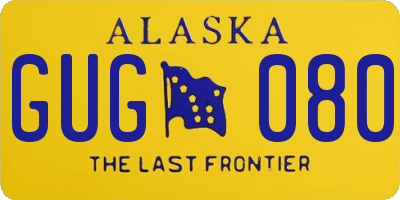 AK license plate GUG080