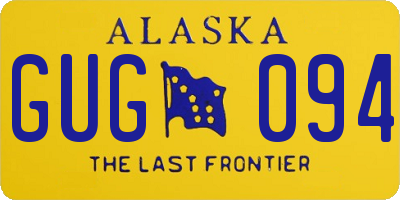 AK license plate GUG094