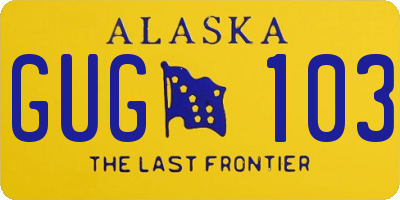 AK license plate GUG103