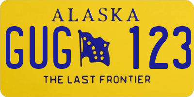 AK license plate GUG123