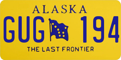 AK license plate GUG194