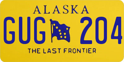 AK license plate GUG204