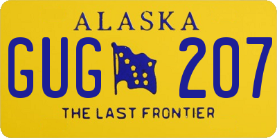 AK license plate GUG207