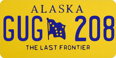 AK license plate GUG208