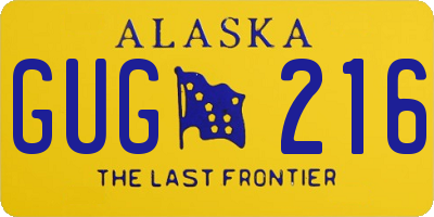 AK license plate GUG216
