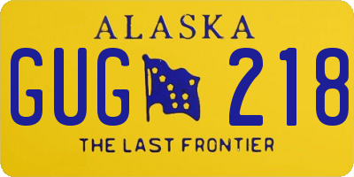 AK license plate GUG218