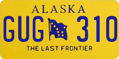 AK license plate GUG310