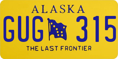 AK license plate GUG315