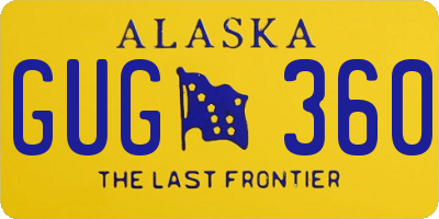 AK license plate GUG360