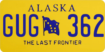 AK license plate GUG362