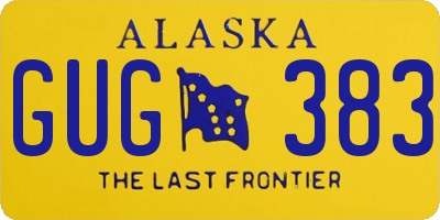 AK license plate GUG383