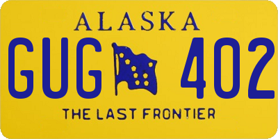 AK license plate GUG402