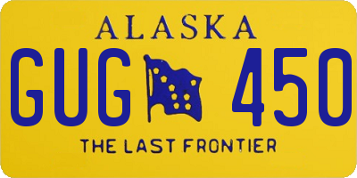AK license plate GUG450