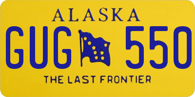 AK license plate GUG550