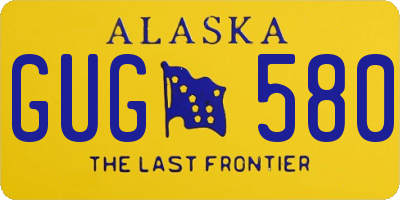 AK license plate GUG580