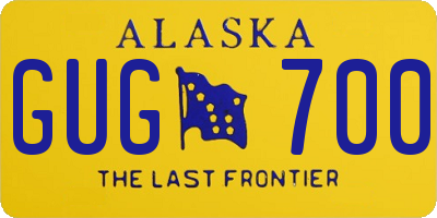 AK license plate GUG700