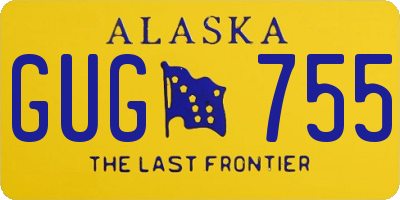 AK license plate GUG755
