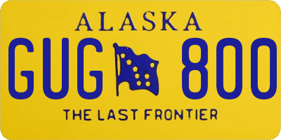 AK license plate GUG800