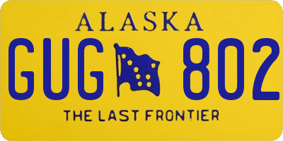 AK license plate GUG802