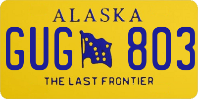 AK license plate GUG803