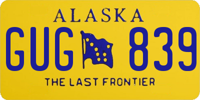 AK license plate GUG839