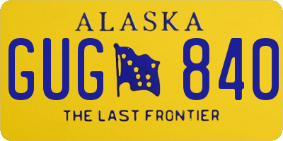 AK license plate GUG840