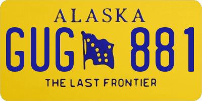 AK license plate GUG881
