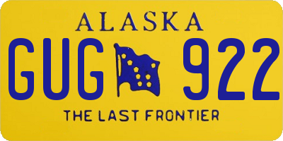 AK license plate GUG922