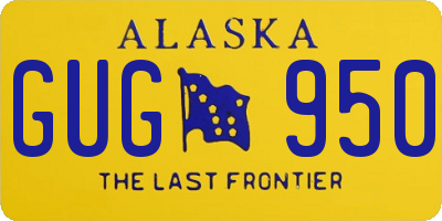 AK license plate GUG950